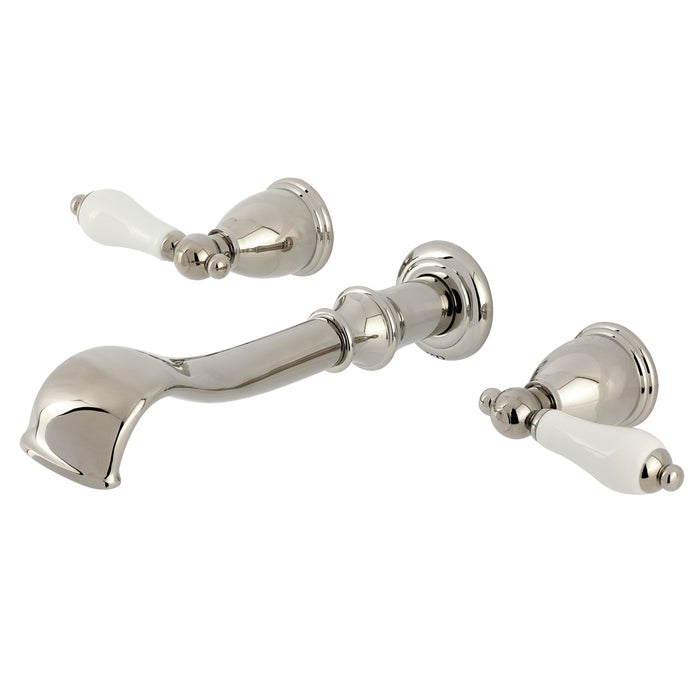 Kingston Heirloom KS5026PLTwo-Handle 3-Hole Wall Mount Roman Tub Faucet, Polished Nickel