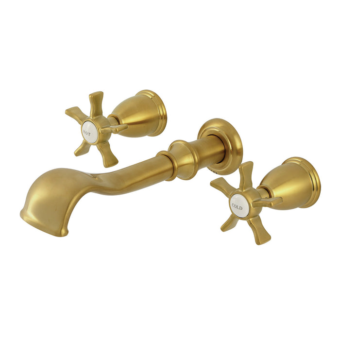 Kingston Heirloom KS5027NX - Hamilton Two-Handle 3-Hole Wall Mount Roman Tub Faucet, Brushed Brass