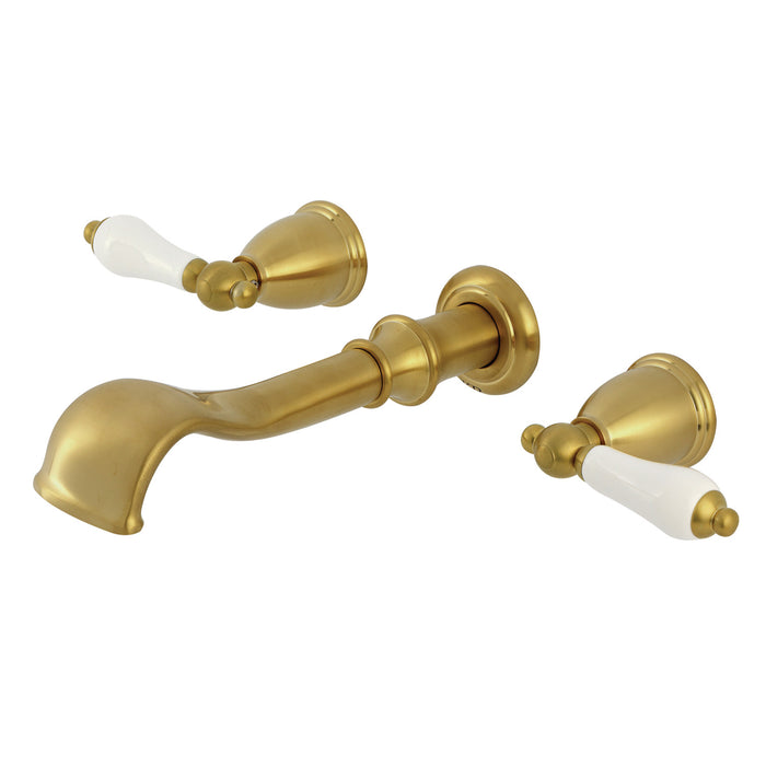 KS5027PL Two-Handle 3-Hole Wall Mount Roman Tub Faucet, Brushed Brass