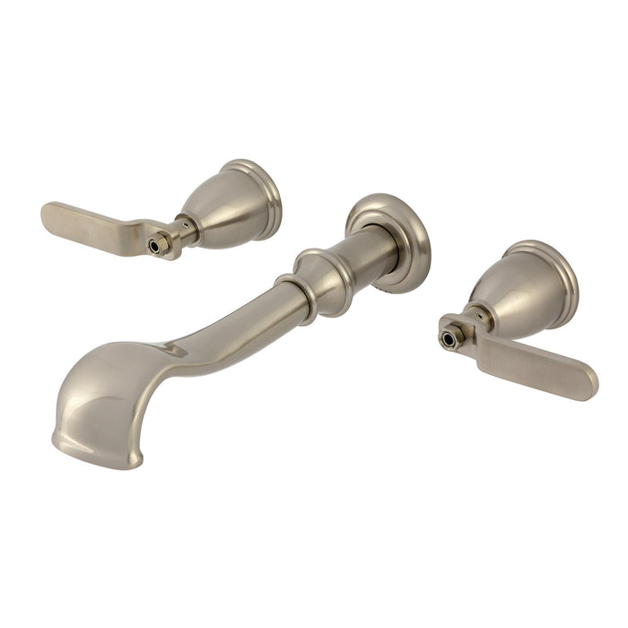 Kingston Tulare KS5028KL - Hallerbos Two-Handle 3-Hole Wall Mount Roman Tub Faucet, Brushed Nickel