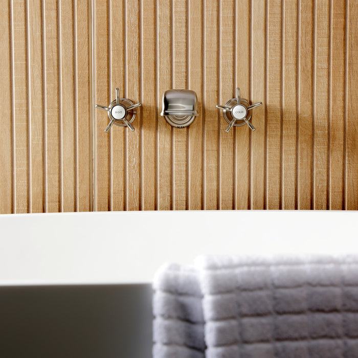 Kingston Heirloom KS5028NX - Hamilton Two-Handle 3-Hole Wall Mount Roman Tub Faucet, Brushed Nickel