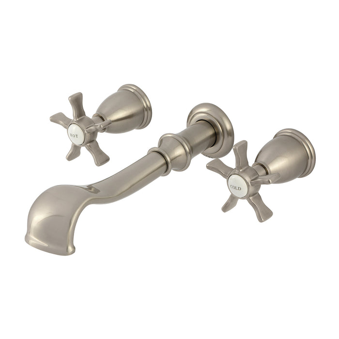 Kingston Heirloom KS5028NX - Hamilton Two-Handle 3-Hole Wall Mount Roman Tub Faucet, Brushed Nickel