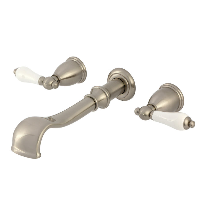 Kingston Heirloom KS5028PLTwo-Handle 3-Hole Wall Mount Roman Tub Faucet, Brushed Nickel