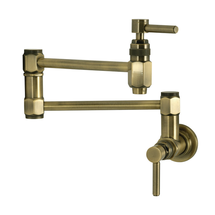 Kingston Sona KS5103DL - Concord Wall Mount Pot Filler Faucet, Antique Brass
