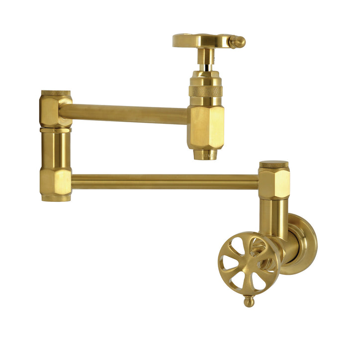 Kingston Sona KS5107RX - Belknap Wall Mount Pot Filler Faucet, Brushed Brass