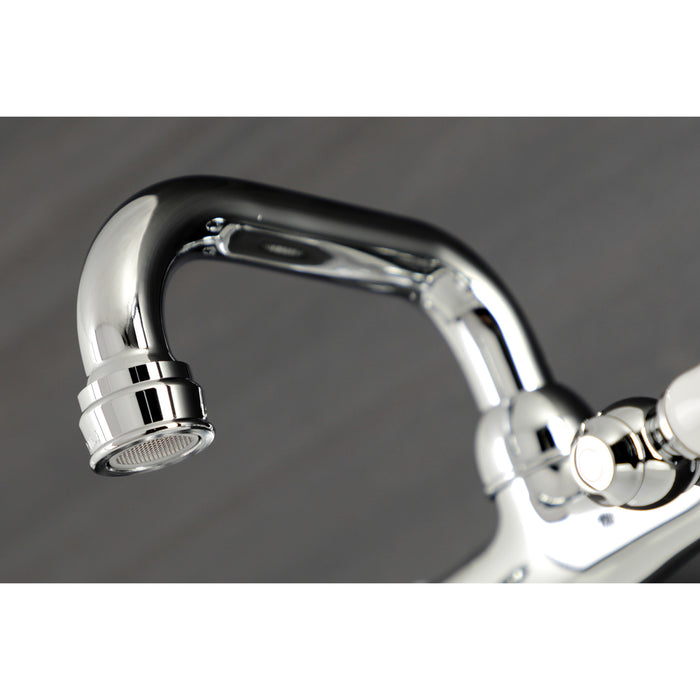 Kingston Heirloom KS512C - Kingston Two-Handle 2-Hole Wall Mount Bar Faucet, Polished Chrome