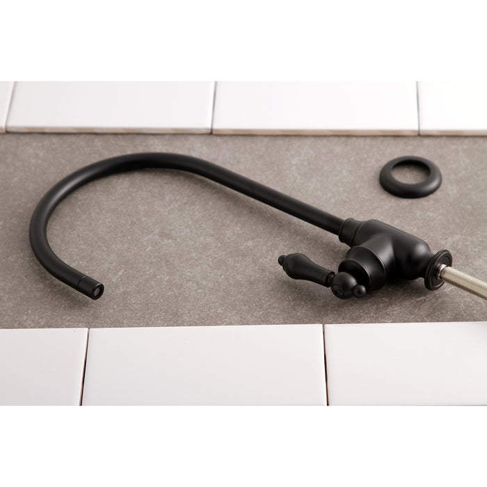 Kingston Heirloom KS5190BAL - Heirloom Single-Handle 1-Hole Deck Mount Water Filtration Faucet, Matte Black