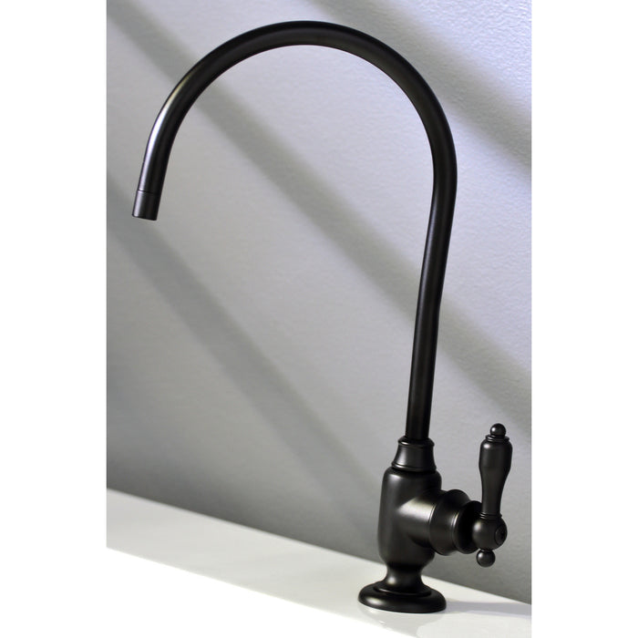 Kingston Heirloom KS5190TAL - Tudor Single-Handle 1-Hole Deck Mount Water Filtration Faucet, Matte Black