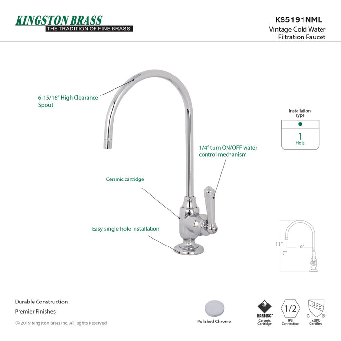 Magellan KS5191NML Single-Handle 1-Hole Deck Mount Water Filtration Faucet, Polished Chrome