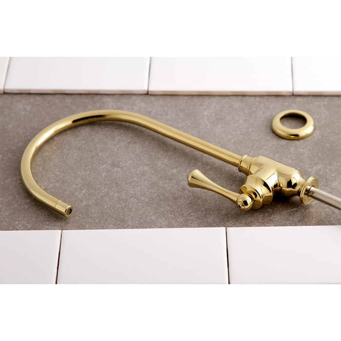 Kingston Tulare KS5192BL - Vintage Single-Handle 1-Hole Deck Mount Water Filtration Faucet, Polished Brass