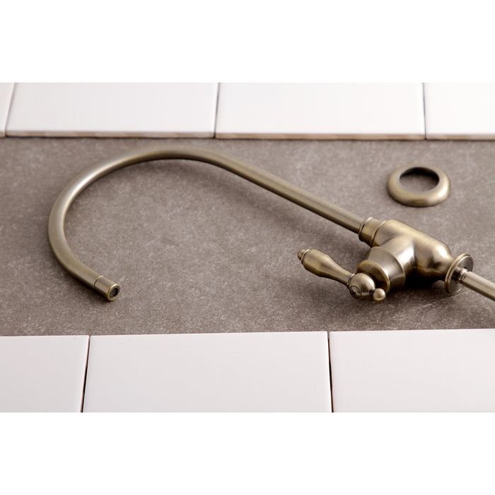 Kingston Heirloom KS5193TAL - Tudor Single-Handle 1-Hole Deck Mount Water Filtration Faucet, Antique Brass