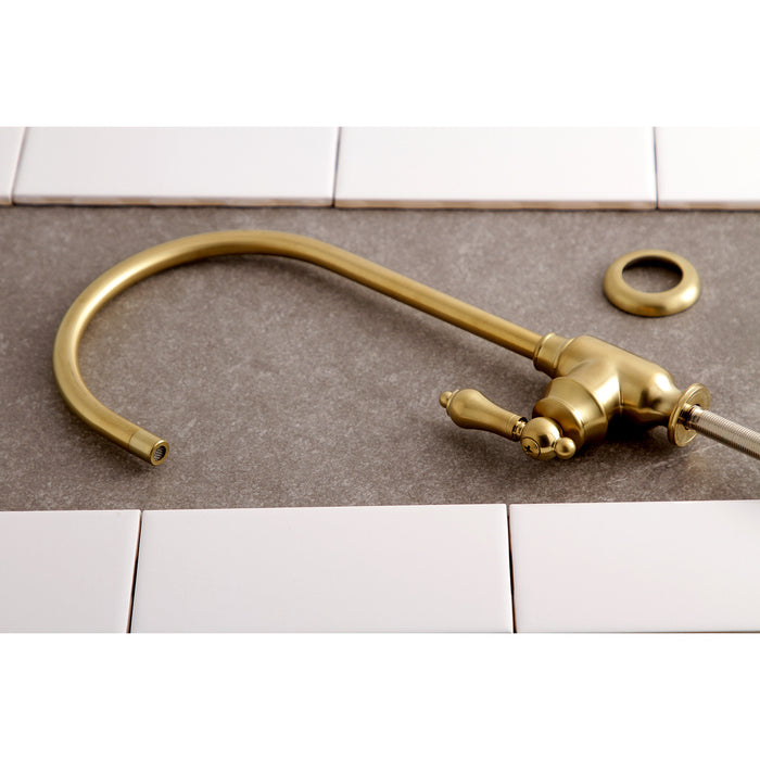 Kingston Heirloom KS5197BAL - Heirloom Single-Handle 1-Hole Deck Mount Water Filtration Faucet, Brushed Brass