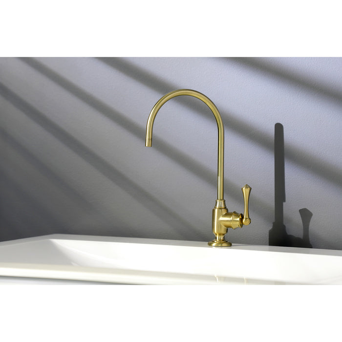 Kingston Tulare KS5197BL - Vintage Single-Handle 1-Hole Deck Mount Water Filtration Faucet, Brushed Brass