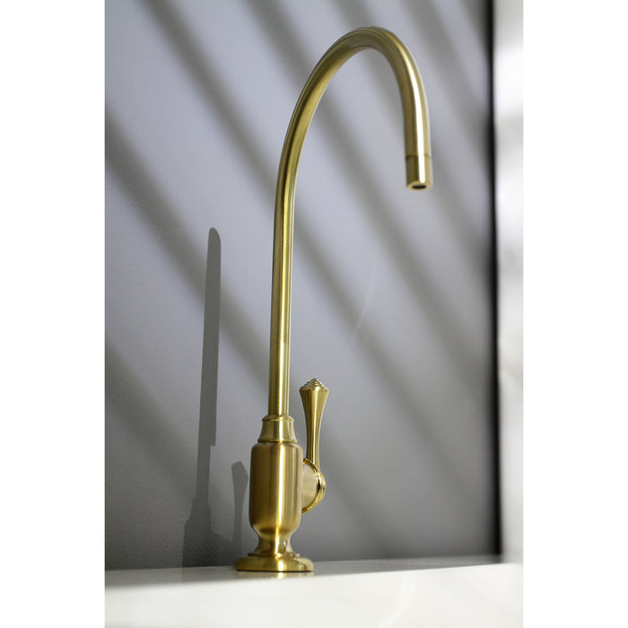 Kingston Tulare KS5197BL - Vintage Single-Handle 1-Hole Deck Mount Water Filtration Faucet, Brushed Brass