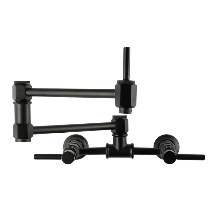Kingston Concord KS5200DL Wall Mount Pot Filler Faucet, Matte Black