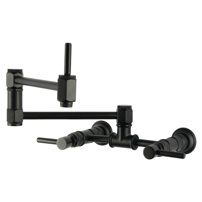 Kingston Concord KS5200DL Wall Mount Pot Filler Faucet, Matte Black