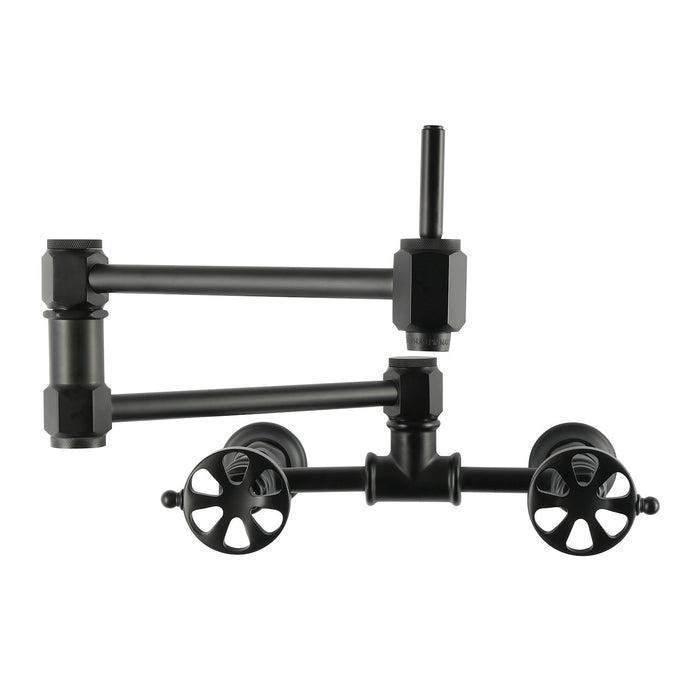 Kingston Belknap KS5200RX Wall Mount Pot Filler Faucet, Matte Black