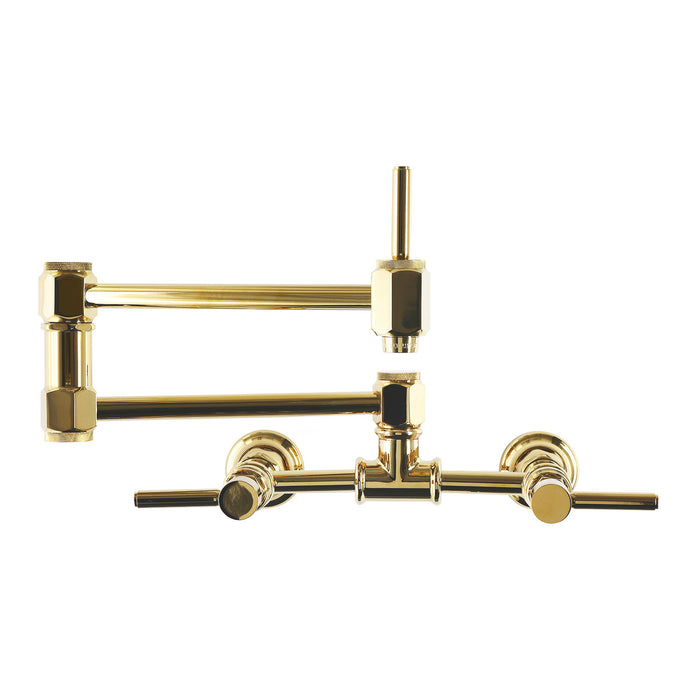 Kingston Concord KS5202DL Wall Mount Pot Filler Faucet, Polished Brass