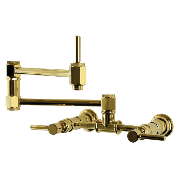 Kingston Concord KS5202DL Wall Mount Pot Filler Faucet, Polished Brass
