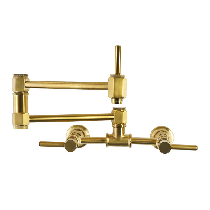 Kingston Concord KS5207DL Wall Mount Pot Filler Faucet, Brushed Brass