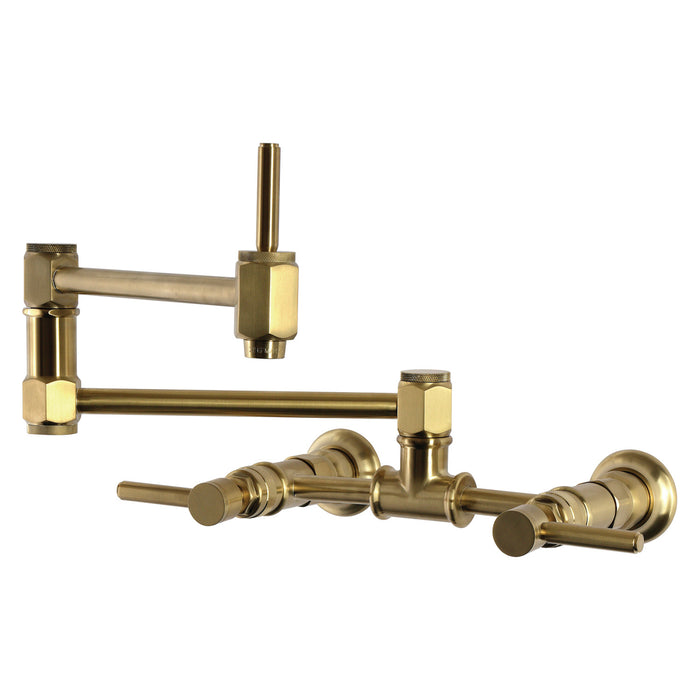 Kingston Concord KS5207DL Wall Mount Pot Filler Faucet, Brushed Brass