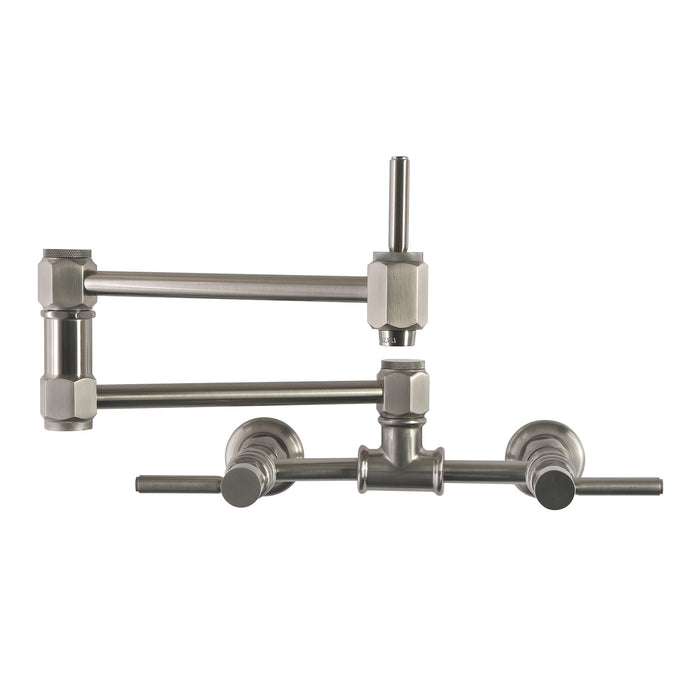 Kingston Concord KS5208DL Wall Mount Pot Filler Faucet, Brushed Nickel