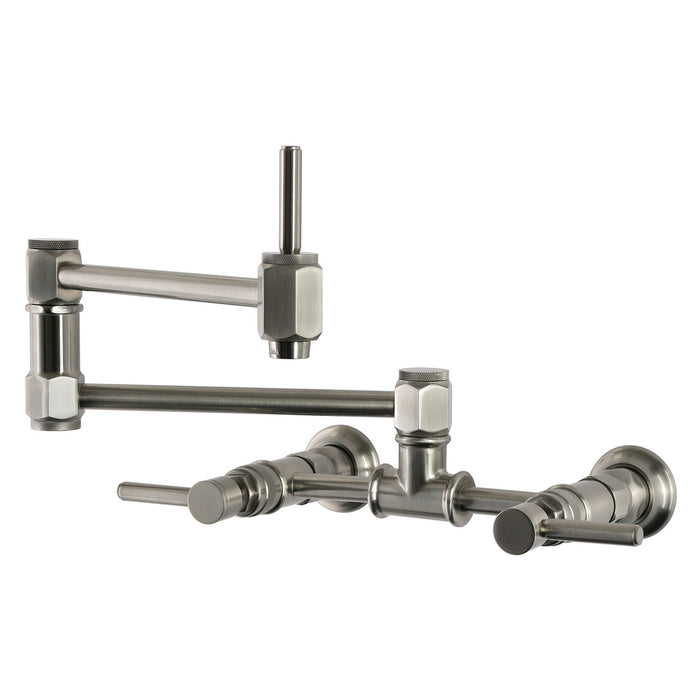 Kingston Concord KS5208DL Wall Mount Pot Filler Faucet, Brushed Nickel