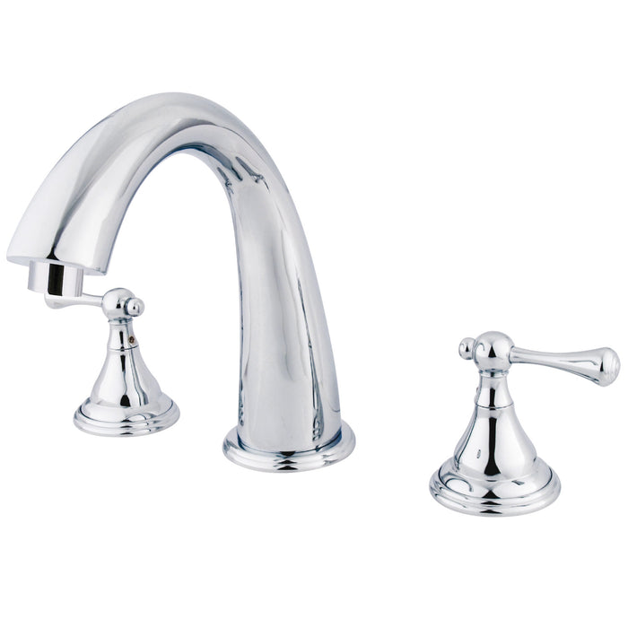Kingston Tulare KS5361BL - Vintage Two-Handle 3-Hole Deck Mount Roman Tub Faucet, Polished Chrome