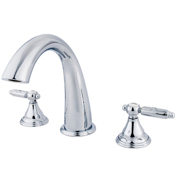 Kingston Tulare KS5361GL - Georgian Two-Handle 3-Hole Deck Mount Roman Tub Faucet, Polished Chrome