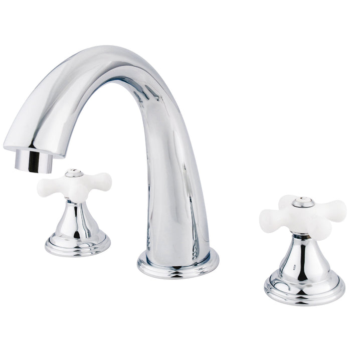 Kingston Tulare KS5361PX - Royale Two-Handle 3-Hole Deck Mount Roman Tub Faucet, Polished Chrome