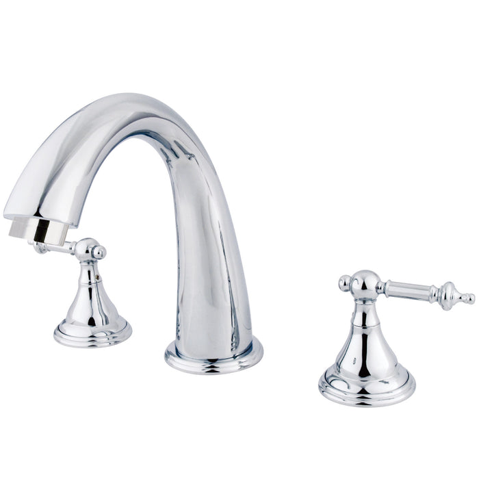 Kingston Tulare KS5361TL - Royale Two-Handle 3-Hole Deck Mount Roman Tub Faucet, Polished Chrome