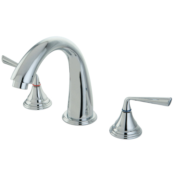 Kingston Tulare KS5361ZL - Silver Sage Two-Handle 3-Hole Deck Mount Roman Tub Faucet, Polished Chrome