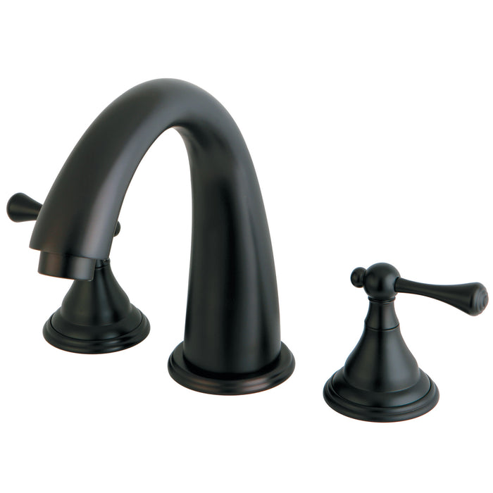 Kingston Tulare KS5365BL - Vintage Two-Handle 3-Hole Deck Mount Roman Tub Faucet, Oil Rubbed Bronze