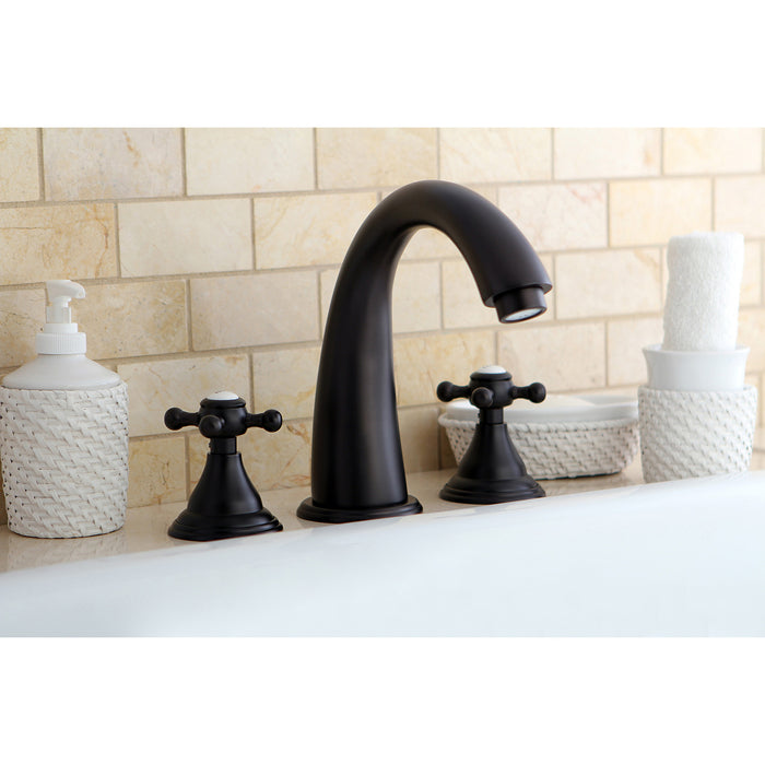 Kingston Tulare KS5365BX - Vintage Two-Handle 3-Hole Deck Mount Roman Tub Faucet, Oil Rubbed Bronze