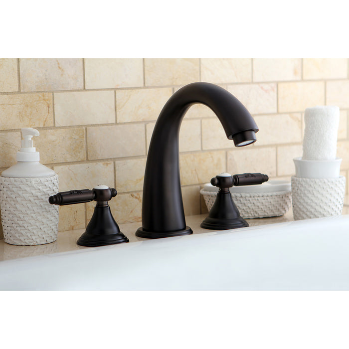Kingston Tulare KS5365GL - Georgian Two-Handle 3-Hole Deck Mount Roman Tub Faucet, Oil Rubbed Bronze