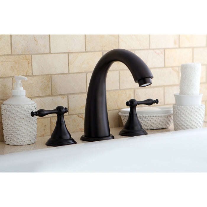 Kingston Tulare KS5365NL - Royale Two-Handle 3-Hole Deck Mount Roman Tub Faucet, Oil Rubbed Bronze