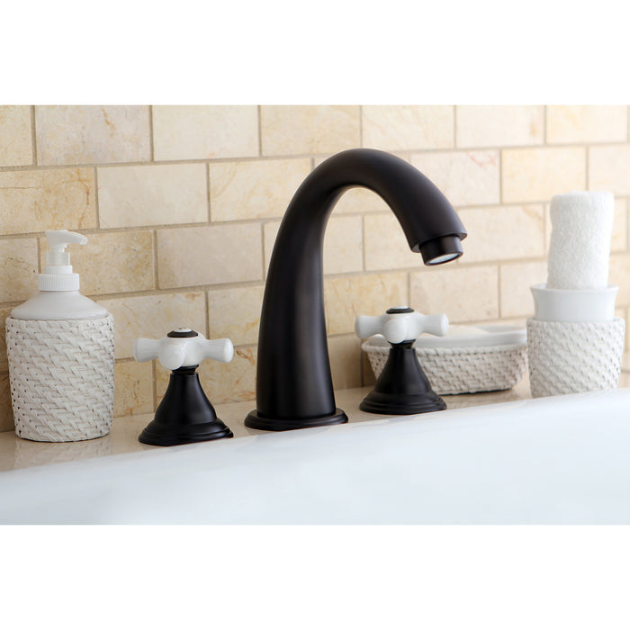 Kingston Tulare KS5365PX - Royale Two-Handle 3-Hole Deck Mount Roman Tub Faucet, Oil Rubbed Bronze