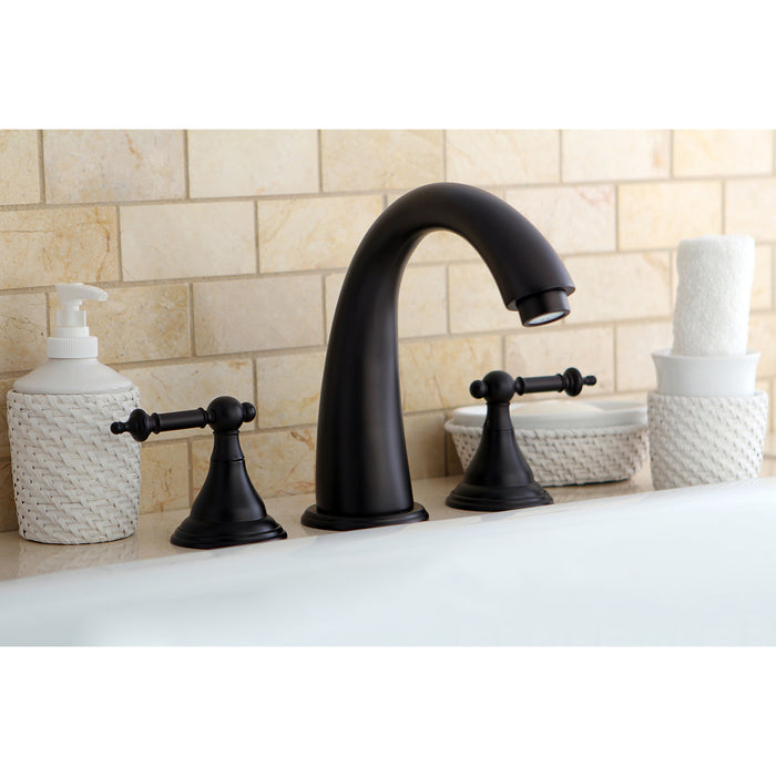 Kingston Tulare KS5365TL - Royale Two-Handle 3-Hole Deck Mount Roman Tub Faucet, Oil Rubbed Bronze