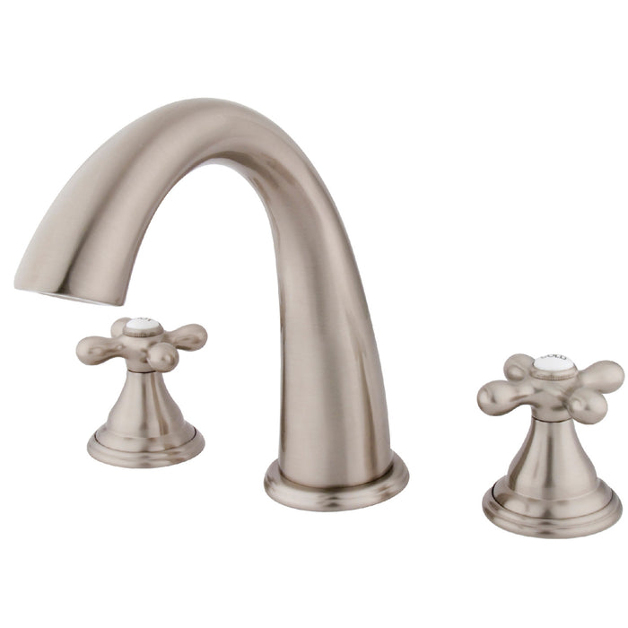 Kingston Tulare KS5368AX - Vintage Two-Handle 3-Hole Deck Mount Roman Tub Faucet, Brushed Nickel