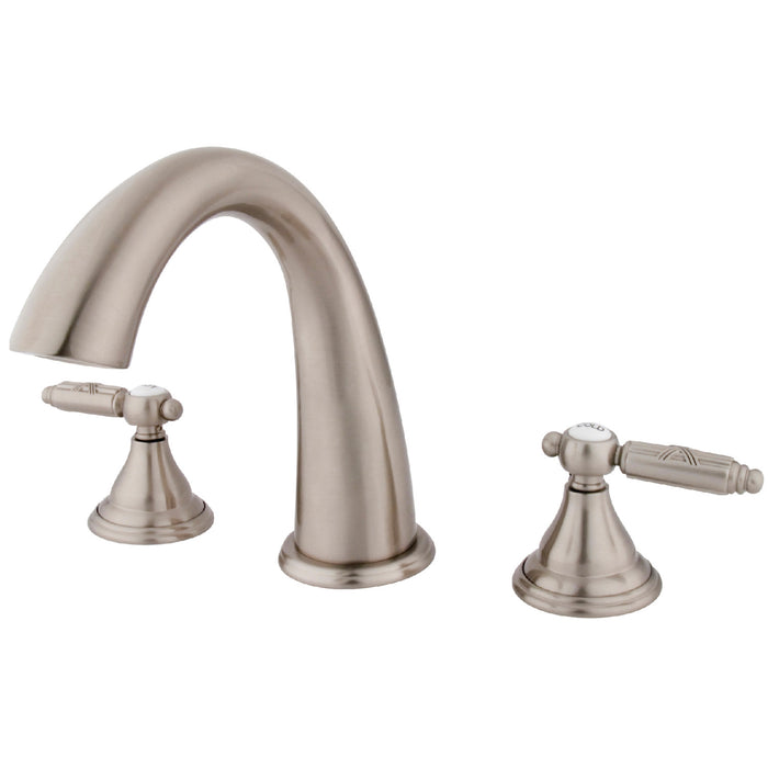 Kingston Tulare KS5368GL - Georgian Two-Handle 3-Hole Deck Mount Roman Tub Faucet, Brushed Nickel
