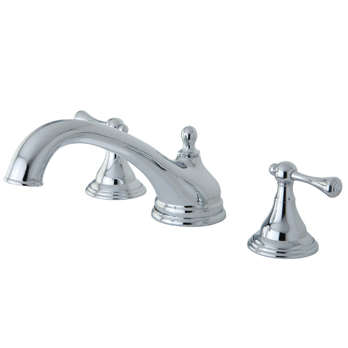 Kingston Tulare KS5531BL - Vintage Two-Handle 3-Hole Deck Mount Roman Tub Faucet, Polished Chrome