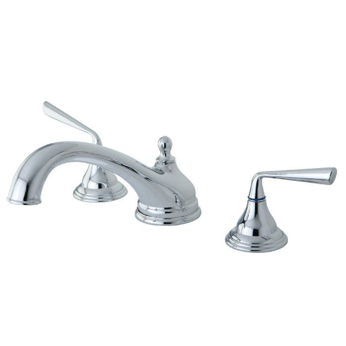 Kingston Tulare KS5531ZL - Silver Sage Two-Handle 3-Hole Deck Mount Roman Tub Faucet, Polished Chrome