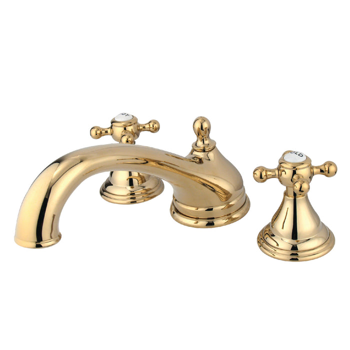 Kingston Heirloom KS5532BX - Vintage Two-Handle 3-Hole Deck Mount Roman Tub Faucet, Polished Brass