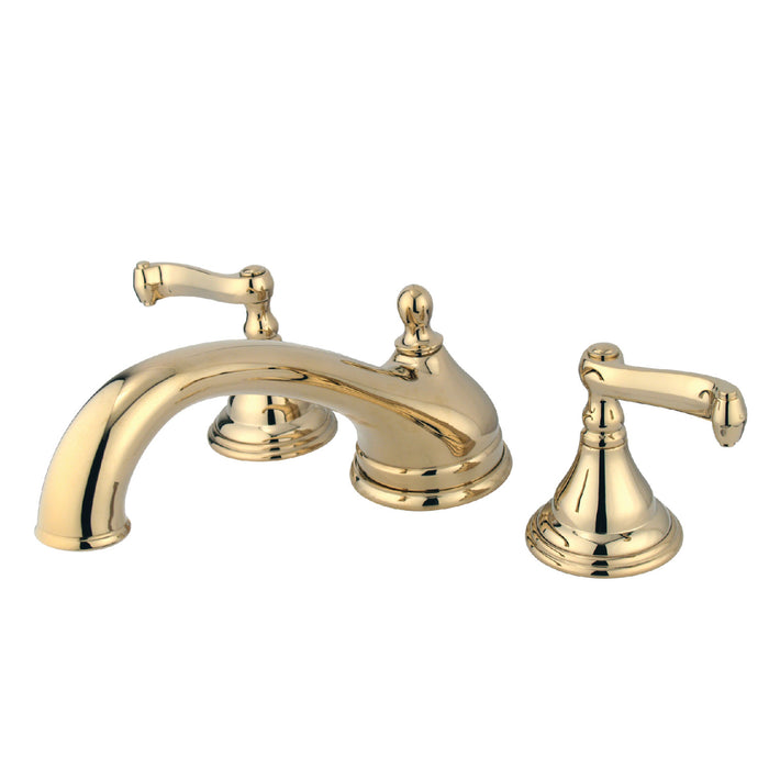Kingston Tulare KS5532FL - Royale Two-Handle 3-Hole Deck Mount Roman Tub Faucet, Polished Brass