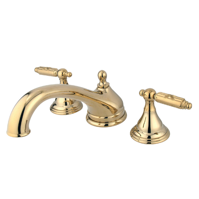 Kingston Tulare KS5532GL - Georgian Two-Handle 3-Hole Deck Mount Roman Tub Faucet, Polished Brass