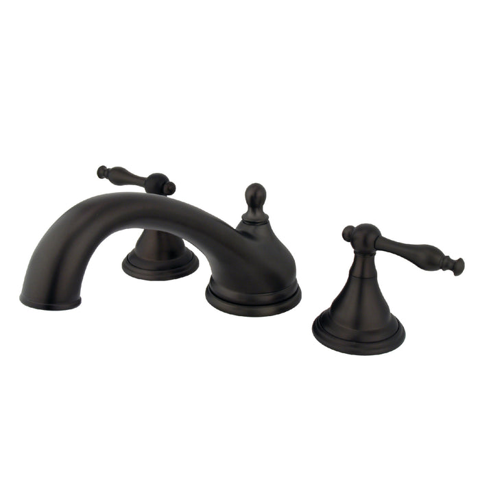 Kingston Tulare KS5535NL - Naples Two-Handle 3-Hole Deck Mount Roman Tub Faucet, Oil Rubbed Bronze