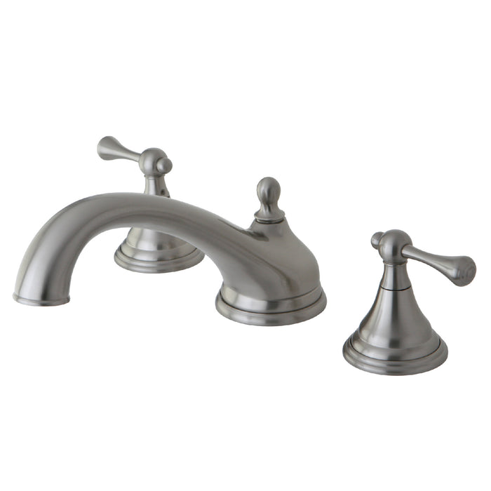 Kingston Tulare KS5538BL - Vintage Two-Handle 3-Hole Deck Mount Roman Tub Faucet, Brushed Nickel