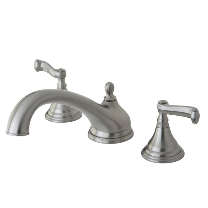 Kingston Tulare KS5538FL - Royale Two-Handle 3-Hole Deck Mount Roman Tub Faucet, Brushed Nickel