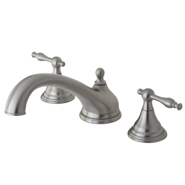 Kingston Tulare KS5538NL - Naples Two-Handle 3-Hole Deck Mount Roman Tub Faucet, Brushed Nickel