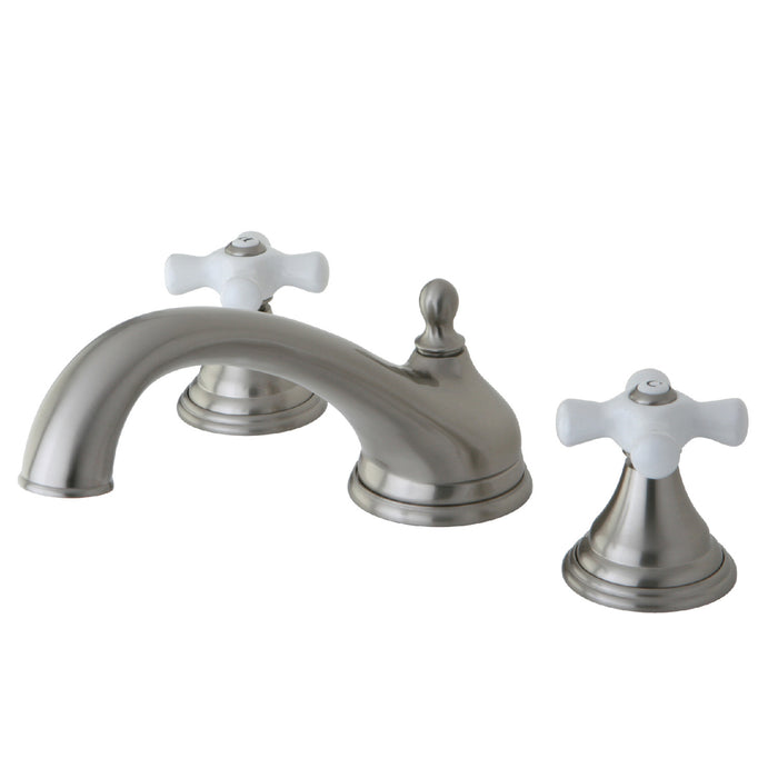 Kingston Heirloom KS5538PX - Vintage Two-Handle 3-Hole Deck Mount Roman Tub Faucet, Brushed Nickel
